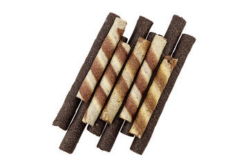Chocolate Wafer Rolls Stick - White Background