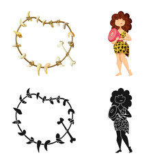 Vector illustration of evolution and prehistory icon. Set of evolution and development stock symbol for web.