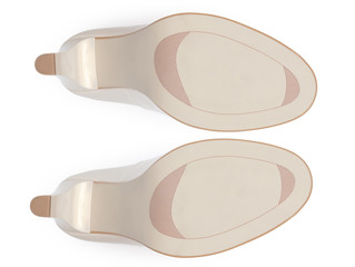 Bottom of shoes, isolated on white background.