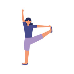 Girl doing yoga pose vector design