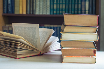 Collection of old books in library