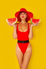 girl with watermelon