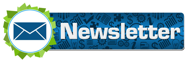 Fototapeta premium Newsletter Blue Green Shapes Circle Business Symbols 