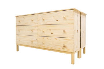 wooden cabinet isolate on white background