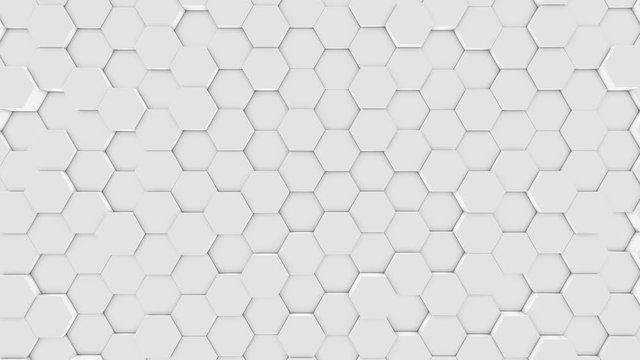 Hexagons sliding back and forth background, seamless loop