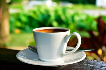 Hot coffee mellow With relaxing, stressful, drinking coffee	