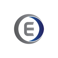 vector illustration initial letter e and circle icon logo modern design