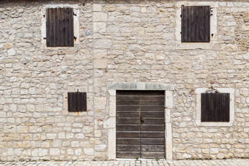 Doors and four closed windows