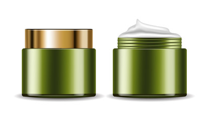 Avocado cream vector realistic. Product placement package. 3d illustrations
