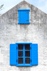 Blue windows on the wall