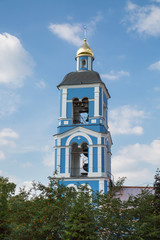 The bell tower of the Church of the mother of God is a life-giving source of the Tsaritsyno Palace ensemble. Moscow attractions of World tourism.