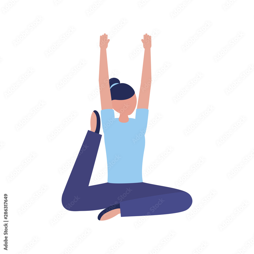 Sticker Girl doing yoga pose vector design