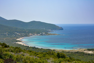 Tamarone beach, Rogliano, Cap Corse. Corsica island, France