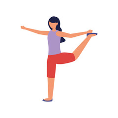 Girl doing yoga pose vector design