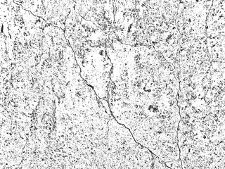 Distress old cracked concrete vector texture. Black and white grunge background. Stone, asphalt, plaster, marble.