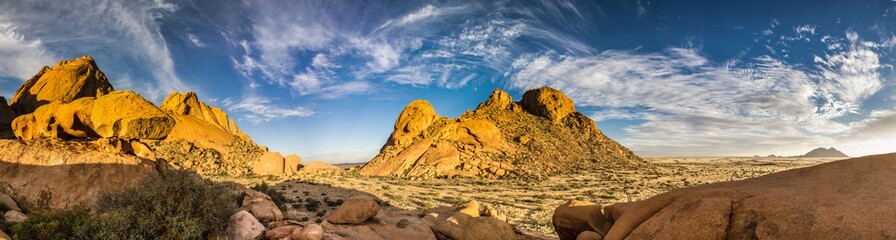 Panorama of Spitzkoppe in Namibia - obrazy, fototapety, plakaty