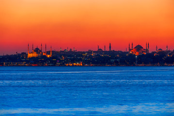 Istanbul, Turkey, 26 April 2009: Sunset at Hagia Sophia, Sultanahmet