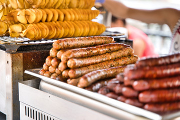 hot sausage street food