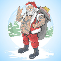 santa claus christmas tattoo