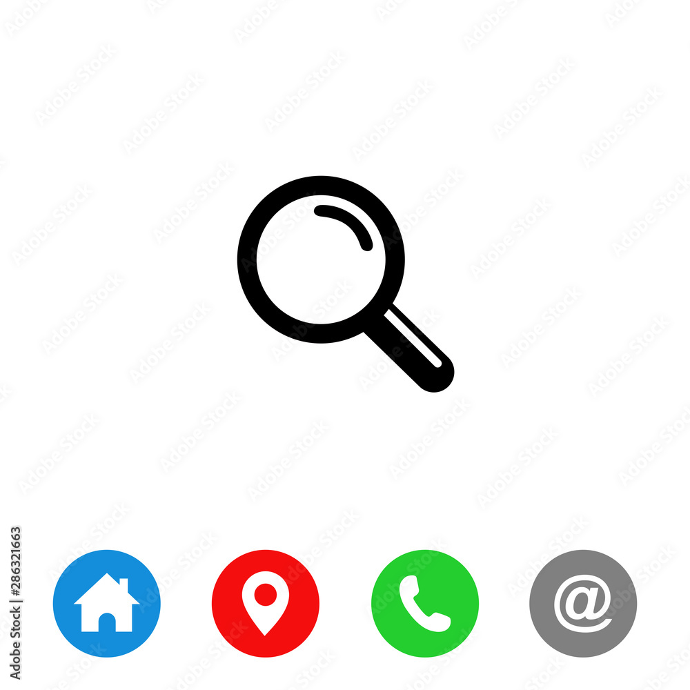 Poster search magnifying glass icon vector. . symbol for web site computer and mobile vector.