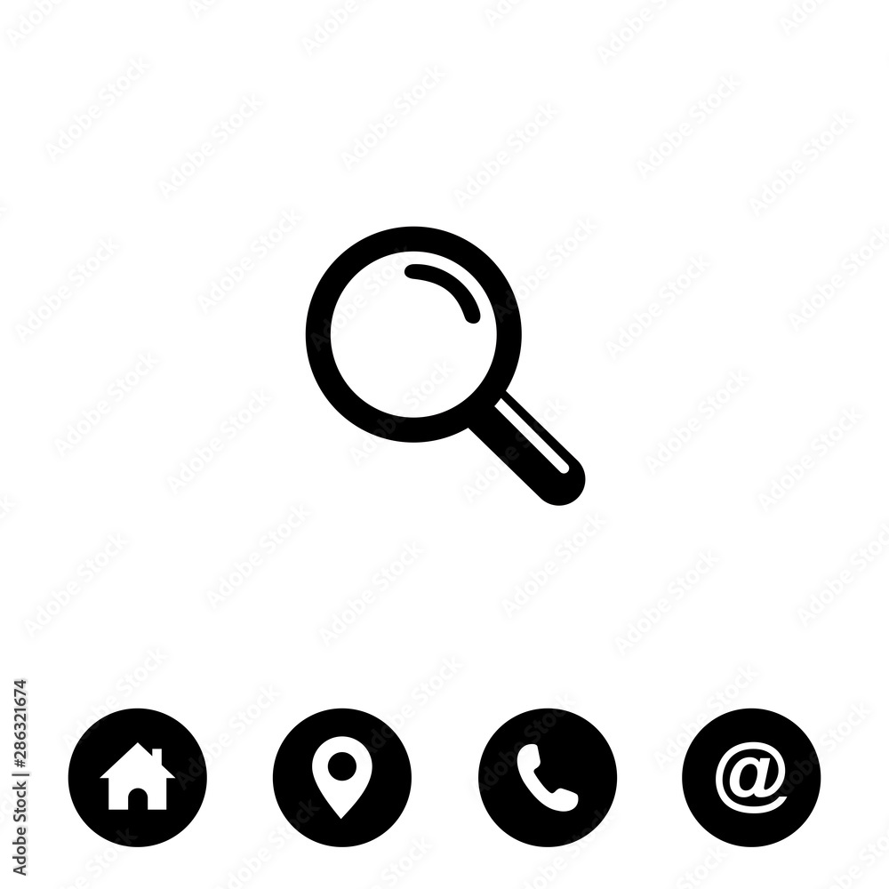Poster search magnifying glass icon vector. . symbol for web site computer and mobile vector.