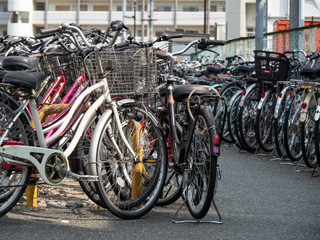駐輪場と自転車