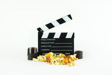 movie, cinema video concept. movie clapper board with copy space.