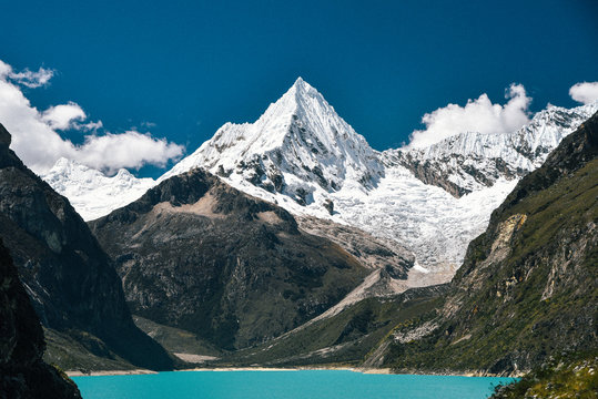 Laguna Paron in Huscaran National Park in the Cordillera Blanca in Peru