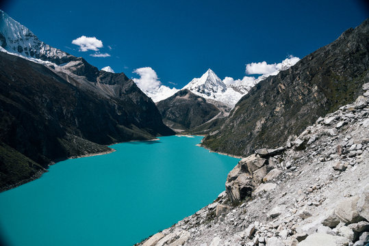 Laguna Paron in Huscaran National Park in the Cordillera Blanca in Peru