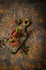 Chocolate and coffee bean cake