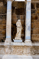 Denizli, Pamukkale, Hierapolis, Ancient Theater, Theater, Column, Historical Monumen