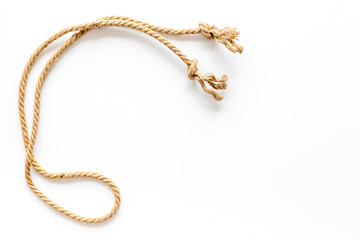 rope frame on white background top view mock up