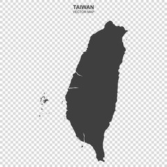 vector map of Taiwan on transparent background