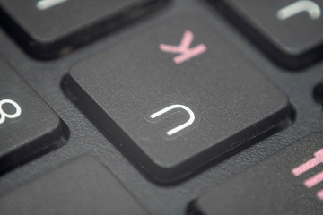 Close up of the letter U on a keyboard