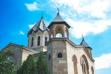 Fototapeta na wymiar chuch in armenia under sky