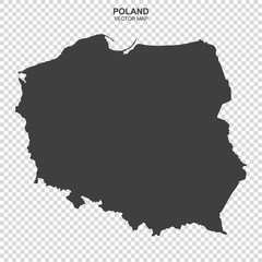 vector map of Poland on transparent background