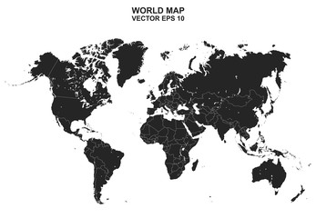 political world map on white background