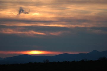 sunset in mountains