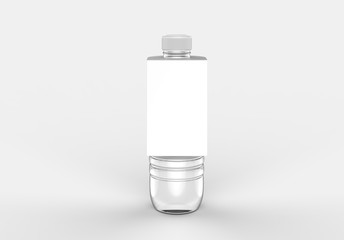Blank bottle pop out neck hanger promotion label tag for branding, 3d render illustration.