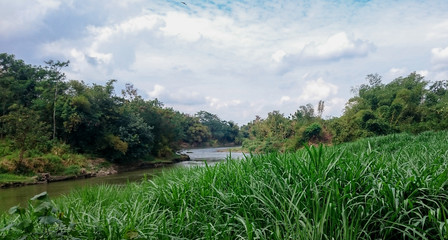 View of distant cloudy sky and Riverside