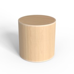 Wooden cylinder isolated on white background