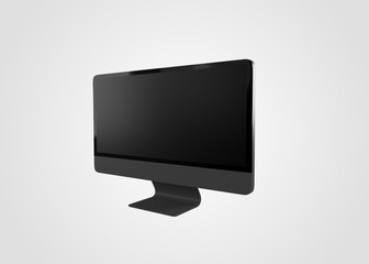 Computer Desktop Freestanding Modern on White background 3D Render