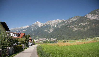 Fototapeta na wymiar Austrian Alps at Hall in Tirol, Austria