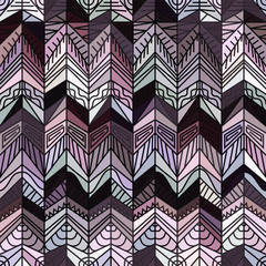 Seamless geometric pattern in pastel colors, ethnic style vector, decorative background with ornament