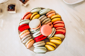 Macaroons. Colored cakes