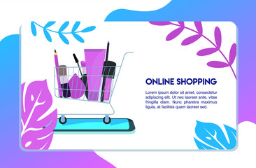 Web page design template for beauty, spa, wellness, natural products, cosmetics, body care. Modern vector illustration concepts for website and mobile website development. Online shop