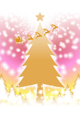 ベクターイラスト クリスマスカード クリスマスツリー もみの木 楽しいパーティー 飾り 無料素材 赤 Background Wall Mural Backgrou Tomo00