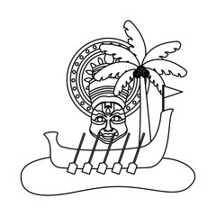 Snakeboat of onam celebration design