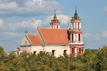 Fototapeta na wymiar Church of St. philip and St. Jacob in Vilnius