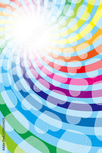 イラスト背景素材 レインボーカラー ハートマーク エンターテインメント 虹渦 無料素材 フリーサイズ Background Wall Mural Backgrou Tomo00